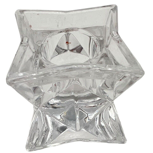 Crystal Candle Holders Stackable Lot of 5 Star Shape 2" Taper Vintage 80s - Picture 5 of 7
